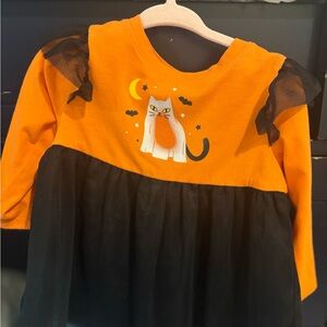 Cat & Jack Orange and Black Kids Casual Dress